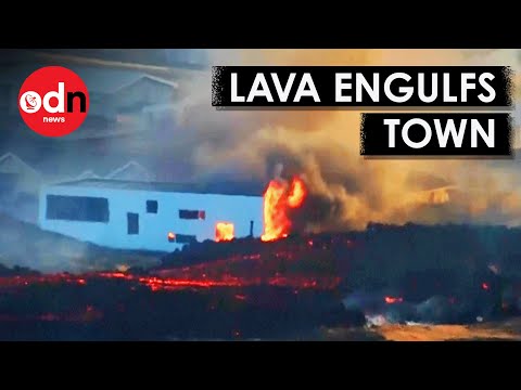 Homes Engulfed By LAVA After Second Iceland Volcano Erupts