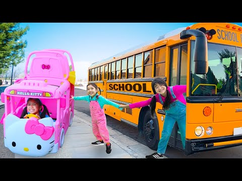 Jannie and Ellie Learn School Bus Rules with Friends and Other Funny Videos for Kids