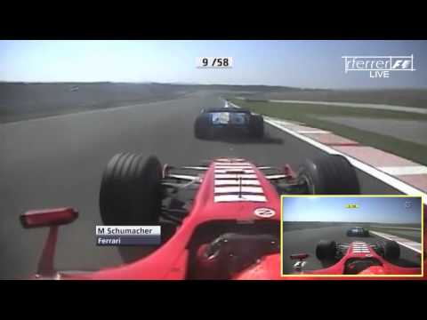 On Board F1 2006 Michael Schumacher vs Alonso Istanbul Park