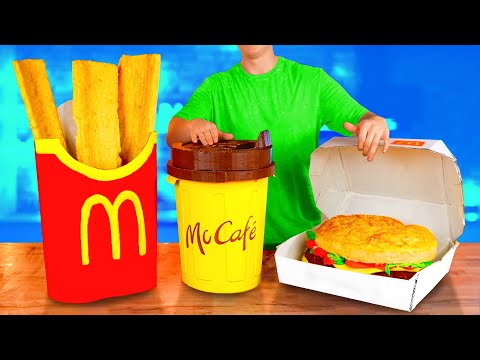 Das Men&amp;uuml; von McDonald's wurde um das 20-fache erh&amp;ouml;ht / Gigant Big Tasty / Riesig French Fries