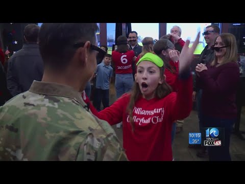 Williamsburg soldier surprises daughter after nine month deployment overseas