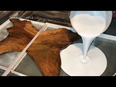 Epoxy Table Cow! Pouring the Root with Epoxy.