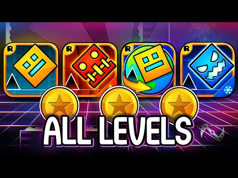 Every Geometry Dash Level! ALL COINS! (GD, Meltdown, World, Subzero)