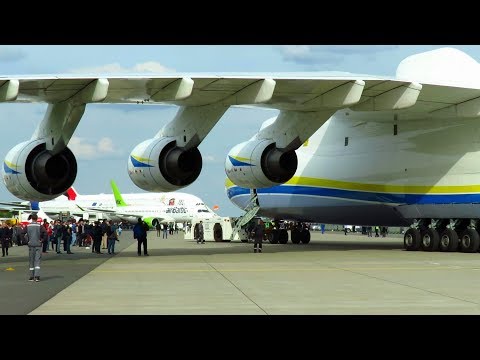 ANTONOV AN-225 - CLOSE UP PUSHBACK of WORLDS LARGEST AIRCRAFT at ILA 2018 Air Show!