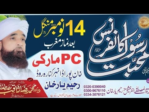 مولانا پیر محمد رضا ثاقب مصطفائی محبت رسول کانفرنس  خطاب کر رہے ہیں