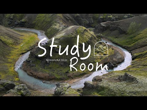 3-hour Study Video | Pomodoro 50/10 | Calm Piano | Iceland