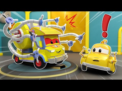 Oh no! EVIL TICKLE TRUCK crashes into bricks | Car Repair Cartoons for Kids - Tom the Tow Truck