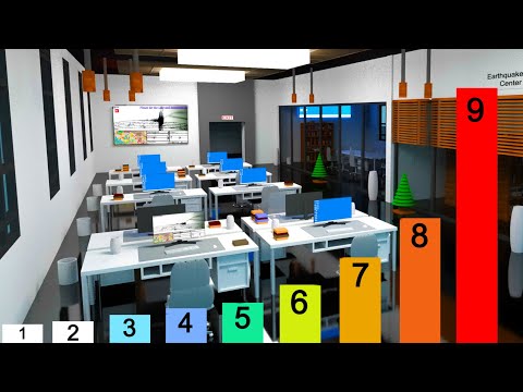 Earthquake SIZE Comparison - 3D OFFICE (12 quakes)