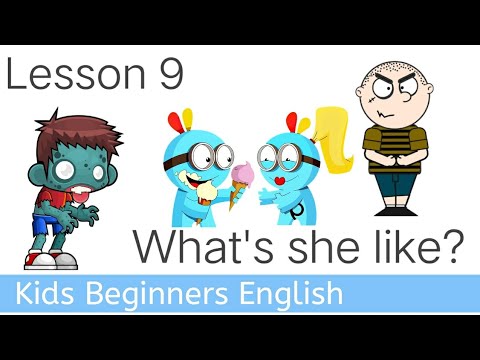 9. What is she like? ESL English Class, kid's english, online children's class.