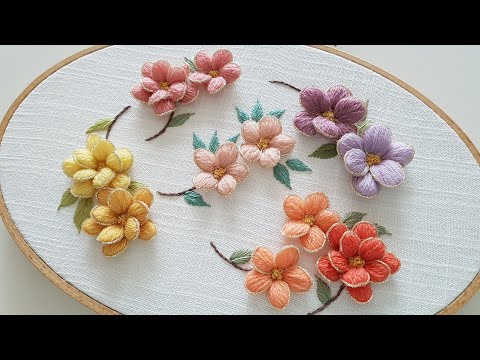 프랑스자수 ㅣ 까네틸, 울사 꽃자수  Cannetille, wool thread flower embroidery /stumpwork embroidery