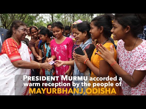 President Droupadi Murmu accorded a warm reception by the people of Mayurbhanj ,Odisha