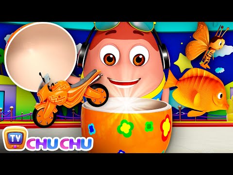 Kids Learn the Color Orange in a Ball Pit with Surprise Eggs - ChuChu TV Toddler Videos for Babies