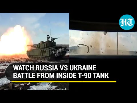 Putin&rsquo;s T-90 tank unleashes powerful attack on Ukraine troops | Watch the battle from inside