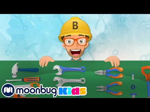 Learn about Tools With Blippi  | Trains for Children | Train Song | Moonbug for Kids