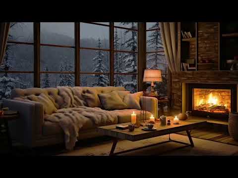 Cozy Room Ambience ASMR with Warm Jazz, Gentle Wind, and Fireside Sounds for a Night of Sleep 🔥