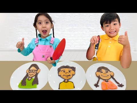 Pancake Art Challenge: Maddie &amp; Eric vs Wendy Breakfast Adventure