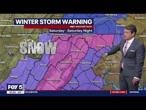 Winter Storm Watches, Warnings for Maryland &amp; Virginia ahead of weekend snow