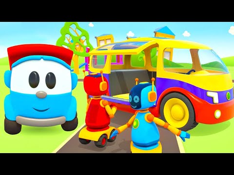 New car cartoons for kids: Leo the truck &amp; kids' vehicles.