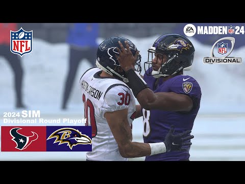 Madden 24 Ravens vs Texans Divisional Round Playoff Game Full Simulation 2024 PS5 4K Game Play