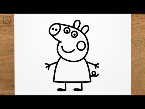 How to draw PEPPA PIG step by step, EASY