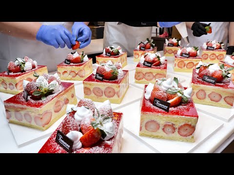 How Strawberry Fraisier cake is Made, Bottle Cake | Korean Dessert