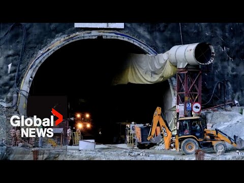 India tunnel collapse: Cracking noises halt rescue operation for 40 trapped workers