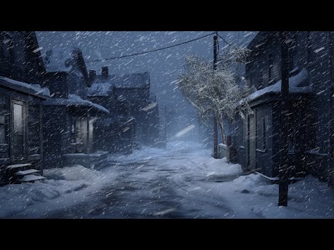 Intense Blizzard &amp; Wind Sounds for Sleeping on an Empty Street | Heavy Winter Storm | Howling Wind