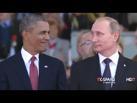 Obama &amp; Putin: Face to Face on D-Day