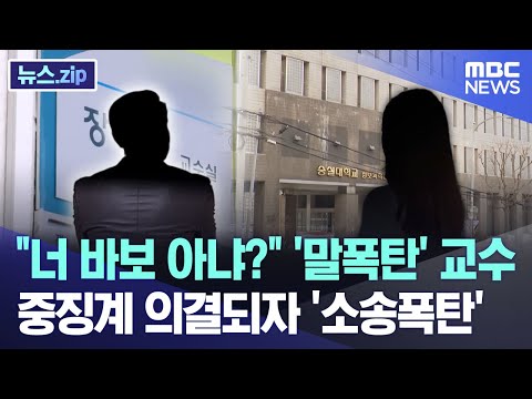 &quot;너 바보 아냐?&quot; '말폭탄' 교수.. 중징계 의결되자 '소송폭탄' [뉴스.zip/MBC뉴스]