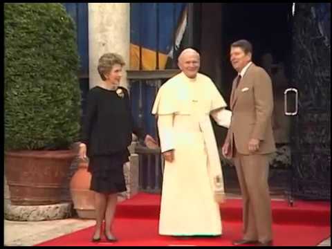 President Reagan and Pope John Paul II Meeting at Vizcaya Museum on September 10, 1987