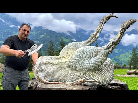 Cooking A Whole Huge Ostrich! The Recipe Of The Dish That Everyone Was Waiting For