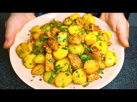 Garlic butter potatoes and chicken breast | Easy and delicious recipe in the pan.
