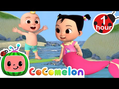 JJ and Cece's Mermaid Pretend Play Outside at the Beach | CoComelon Nursery Rhymes &amp; Kids Songs