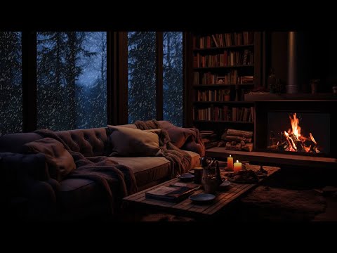 Cozy winter ambience | Winter wonderland | Say goodbye to insomnia &amp; stress with snowstorms &amp; fire