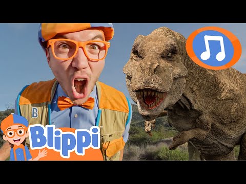 🦖 Scary Dinosaur Song! 🦖 | BLIPPI MUSIC VIDEOS! | Sing Along With Me! | Kids Songs