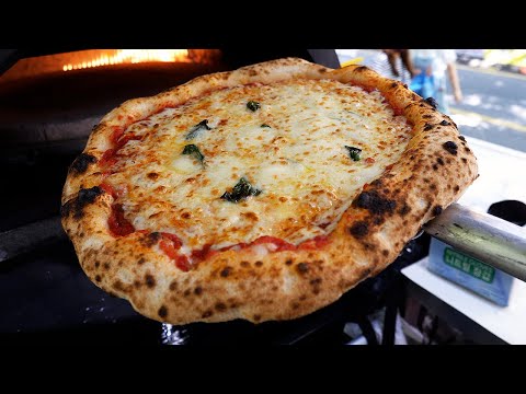 handmade truck pizza, double cheese - korean street food