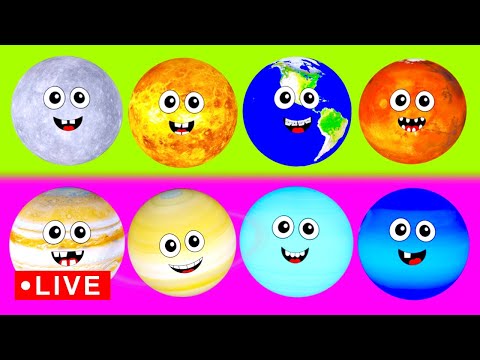 Relaxing Planets in 3D for KIDS 🪐 🔴| Planets Mercury Venus Earth Mars Jupiter Saturn Uranus Neptune