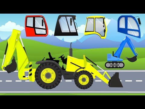 Excavator Mini with Bulldozer | Construction Machinery - What cabin?  Vehicles for Kids - Cartoon