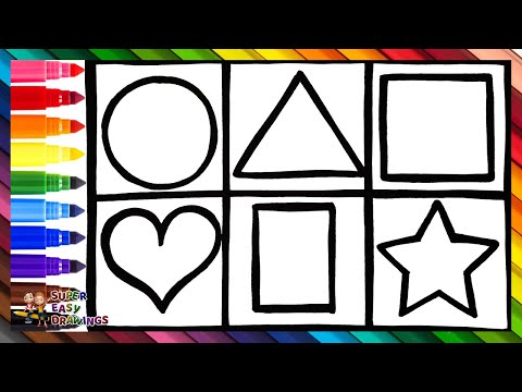 How To Draw And Color Geometric Shapes Step By Step 🔺🟠⭐🟩🔷💜 Drawings For Kids