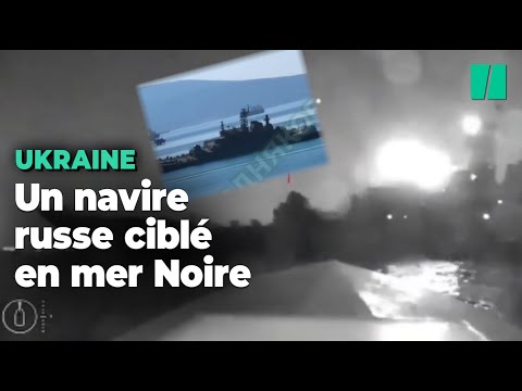 Les images de l&rsquo;attaque d&rsquo;un navire russe par un drone maritime ukrainien