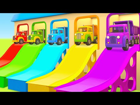 Car cartoons for kids &amp; learn colors with Helper cars cartoons. Educational Cartoons for Kids.