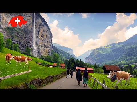 🇨🇭 Most Beautiful Places In Switzerland. Sisikon, Lauterbrunnen Relaxing Walk 4K