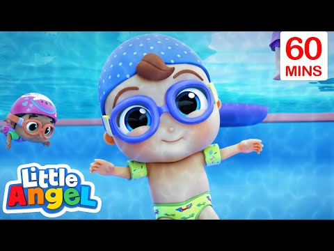 Healthy Habits at the Pool | Little Angel Songs &amp; Nursery Rhymes | Emotions and Feelings