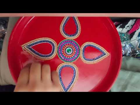 Decorative Pooja Thali with bowl and lota