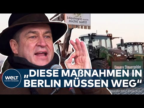 BAUERN-PROTESTE N&Uuml;RNBERG: &quot;Ehrenpr&auml;sident Bauernverband&quot;? Markus S&ouml;der bester Freund der Landwirte?