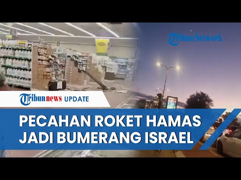 Niat Cegat 6 Roket Hamas di Ashdod, Supermarket Israel Malah Hancur Terhantam Bongkahan Roket Besar