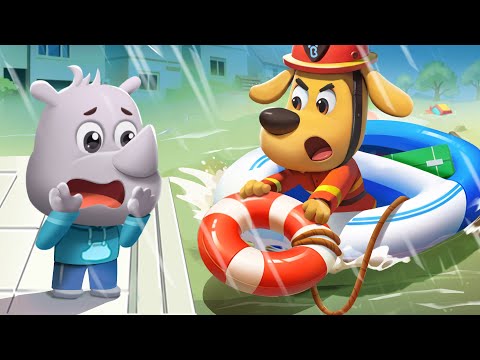 Police Rescue in Flooded Roads | Safety Tips | Cartoons for Kids | Sheriff Labrador