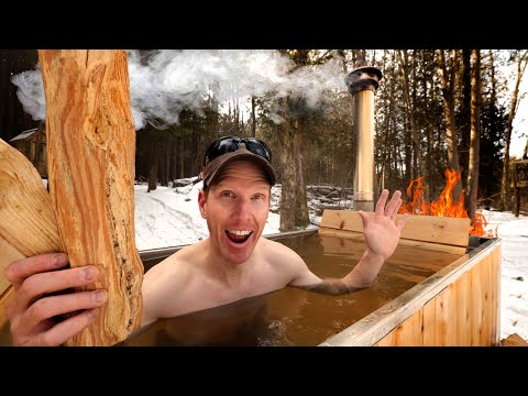 Building a WOOD FIRED Forest Hot Tub (Start to Finish!!!)