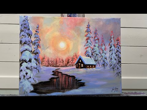 How To Paint SNOWED IN | acrylic Painting Tutorial