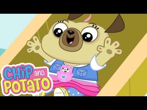 Chip and Potato | Stomp and Stamp's Slide | Cartoons For Kids